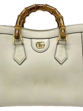 GUCCI Diana Small Tote Bag 660195 Light Beige Leather Tote Bag
